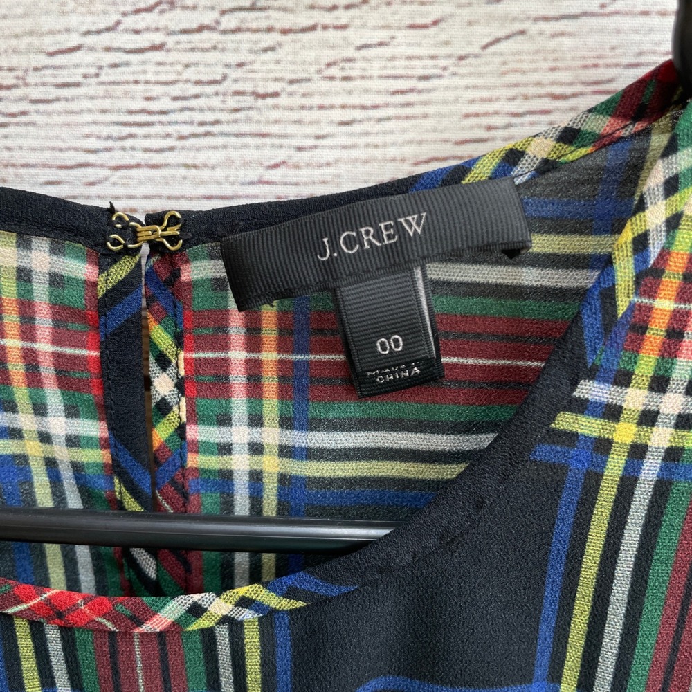 J CREW EDIE TARTAN PLAID RUFFLE SLEEVE TOP - Picture 5 of 5